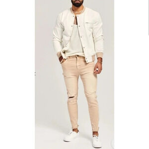 Ser.o.ya diego jeans khaki distressed raw hem streetwear grunge men size 35